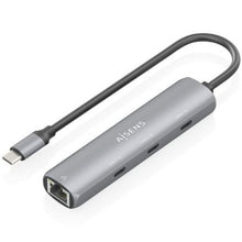 --Hub USB Tipo-C Aisens ASUC-4P041-GR/ 3xUSB Tipo-C/ 1xRJ45/ Gris-
