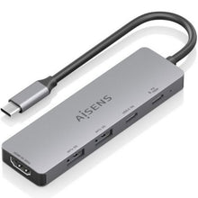 --Docking USB Tipo-C Aisens ASUC-5P028-GR/ 1xHDMI 4K/ 2xUSB/ 2xUSB Tipo-C/ 1xUSB Tipo-C PD/ Gris-