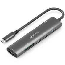 --Docking USB Tipo-C Aisens ASUC-7P025-GR/ 1xHDMI 4K/ 3xUSB/ 1xUSB Tipo-C PD/ 1xLector Tarjetas/ Gris-