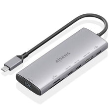 --Docking USB Tipo-C Aisens ASUC-7P031-GR/ 1xHDMI 4K/ 1xUSB/ 2xUSB Tipo-C/ 1xLector Tarjetas/ 1xUSB Tipo-C PD/ Gris-