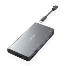 --Docking USB Tipo-C Aisens ASUC-8P015-GR/ 1xHDMI 4K/ 3xUSB/ 1xRJ45/ 1xLector Tarjetas / 1xUSB Tipo-C/ Gris-