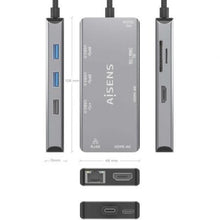 -2-Docking USB Tipo-C Aisens ASUC-9P018-GR/ 2xHDMI 4K/ 3xUSB/ 1xRJ45/ 1xLector Tarjetas/ 1xUSB Tipo-C PD/ Gris-2