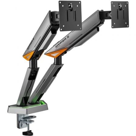 --Soporte de Mesa Gaming para Monitor Aisens DT38TSRRGB-349/ Giratorio/ Inclinable/ hasta 16kg/ con Iluminación RGB-