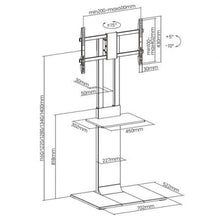 -4-Soporte de Suelo Inclinable/ Giratorio con Bandeja DVD Aisens FT86TSE-399 para TV de 37-86