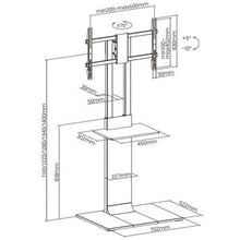 -4-Soporte de Suelo Inclinable/ Giratorio con Bandeja DVD Aisens FT86TSE-401 para TV de 37-86