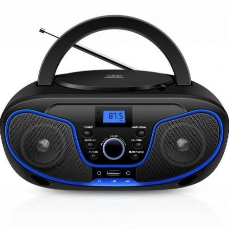 --Radio CD Aiwa DW3012/ 4W/ Negro y Azul-