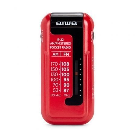--Radio Portátil Aiwa R-22RD/ con Batería/ a Pilas/ Roja-