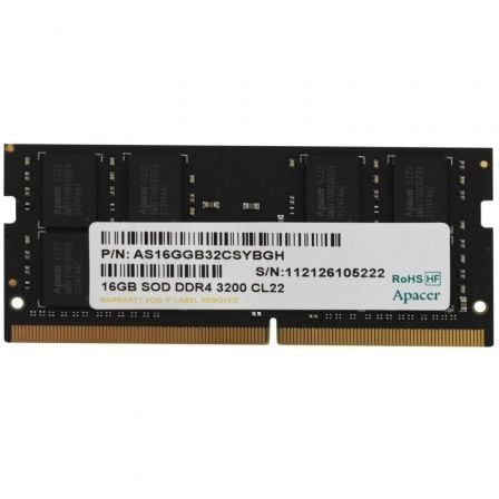 --Memoria RAM Apacer ES.16G21.GSH 16GB/ DDR4/ 3200MHz/ 1.2V/ CL22/ SODIMM-