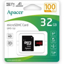 --Tarjeta de Memoria Apacer 32GB microSD HC UHS 1 con Adaptador/ Clase 10/ 100MBs-