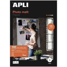 --Papel Fotográfico Apli Matt 12626/ DIN A4/ 120g/ 100 Hojas/ Mate-