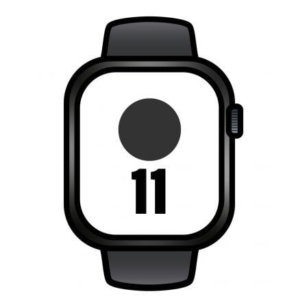 --Apple Watch Series 11/ GPS/ 46mm/ Negro Azabache/ Correa Deportiva Negra (S/M)-