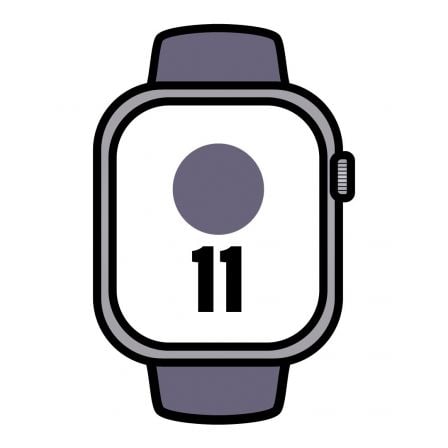 --Apple Watch Series 11/ GPS/ 46mm/ Plata/ Correa Deportiva Niebla Lila (S/M)-
