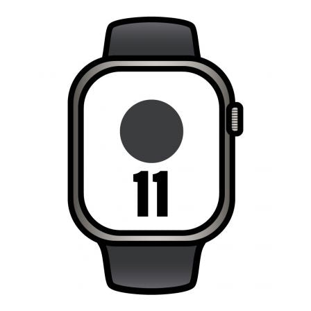 --Apple Watch Series 11/ GPS/ Cellular/ 42mm/ Titanio Negro/ Pizarra Correa Deportiva Negro (S/M)-