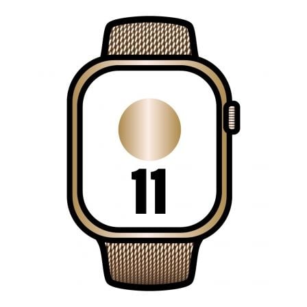 --Apple Watch Series 11/ GPS/ Cellular/ 42mm/ Titanio Dorado/ Correa Dorada Milanese Loop-
