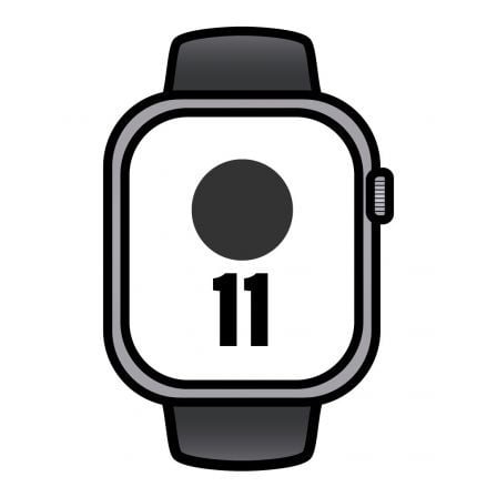 --Apple Watch Series 11/ GPS/ Cellular/ 46mm/ Aluminio Gris Espacial/ Correa Deportiva Negra M/L-
