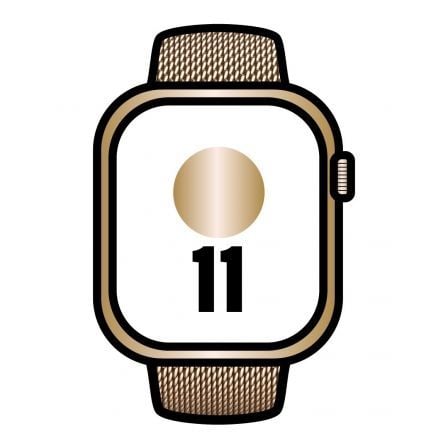 --Apple Watch Series 11/ GPS/ Cellular/ 46mm/ Titanio Dorado/ Correa Milanese Dorada Loop S/M-