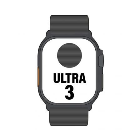 --Apple Watch Ultra 3/ GPS/ Cellular/ 49mm/ Caja Titanio Negro/ Correa Ocean Negra-