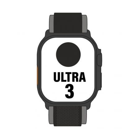 --Apple Watch Ultra 3/ GPS/ Cellular/ 49mm/ Caja Titanio Negro/ Correa Trail Loop Negra S/M-