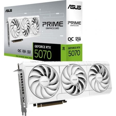 --Tarjeta Gráfica Asus Prime GeForce RTX 5070 White OC Edition/ 12GB GDDR7-