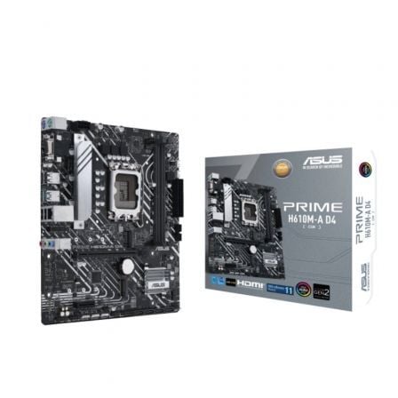 --Placa Base Asus Prime H610M-A D4-CSM/ Socket 1700/ DDR4/ PCIe 4.0/ Micro ATX-