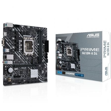 --Placa Base Asus Prime H610M-K D4/ Socket 1700/ DDR4/ PCIe 4.0/ Micro ATX-