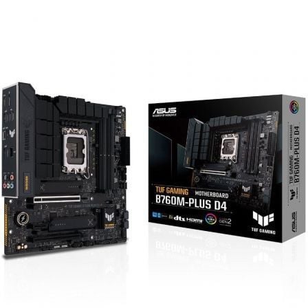 --Placa Base Asus TUF GAMING B760M-PLUS D4/ Socket 1700/ DDR4/ PCIe 5.0/ Micro ATX-