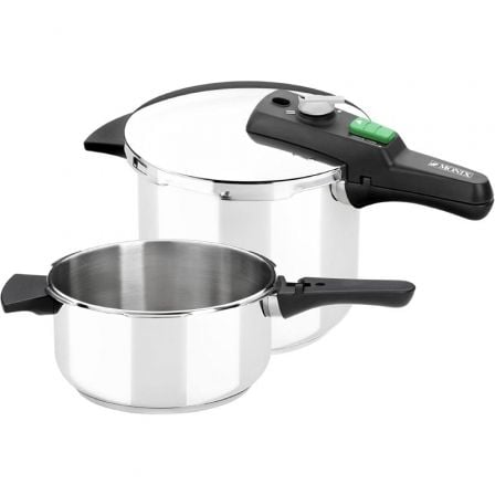 --Olla a Presión Rápida Monix Quick M560005/ Ø22cm/ 4+6L/ Acero Inoxidable-