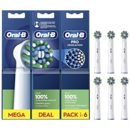 --Cabezal de Recambio para cepillo Oral-B Pro Cross Action/ Pack 6 uds-