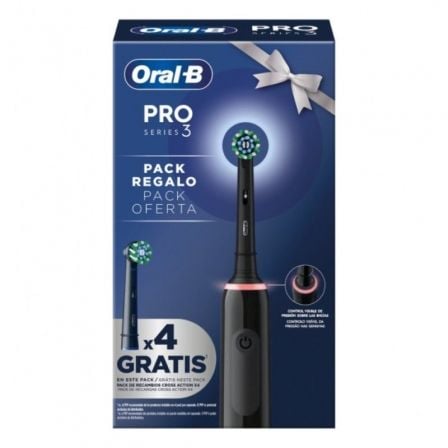 --Cepillo Dental Oral-B Series Pro 3 3000/ Incluye 4 Recambios/ Negro-