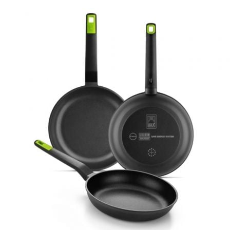 --Pack 3 Sartenes Bra Gastro A841201/ Ø18cm/ Ø22cm/ Ø26cm/ Apta para Inducción-