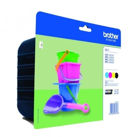 --Cartucho de Tinta Original Brother LC-221VALBP Multipack/ Cian/ Magenta/ Amarillo/ Negro-