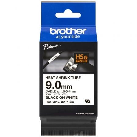 --Cinta Tubo Termorretráctil para cables Brother HSe-221E/ Blanca-