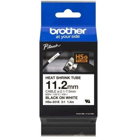 --Cinta Tubo Termorretráctil para cables Brother HSe-231E/ Blanca-