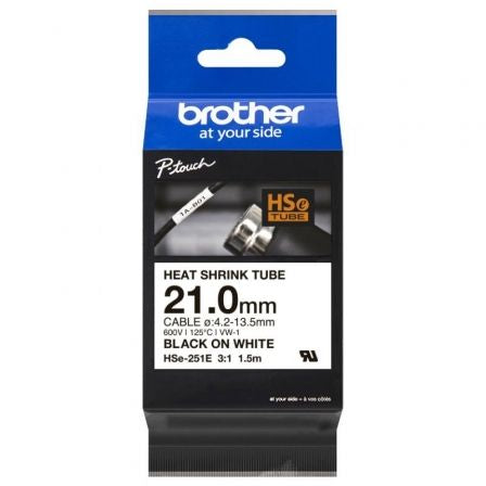 --Cinta Tubo Termorretráctil para cables Brother HSe-251E/ Blanca-