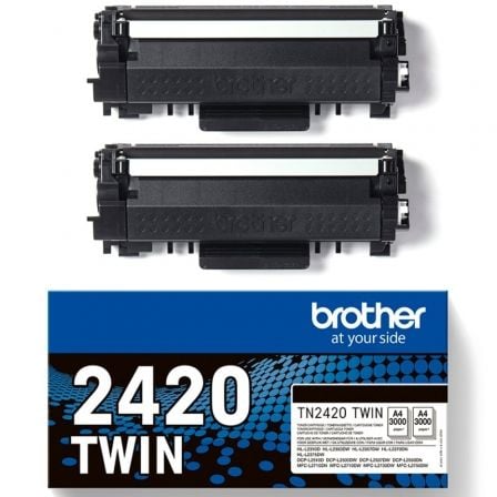 --Tóner Original Brother TN2420TWIN Multipack XL Alta Capacidad/ 2x Negro-