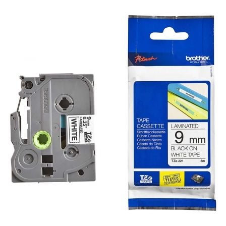 --Cinta Laminada Original Rotuladora Brother TZe-221/ Blanca-