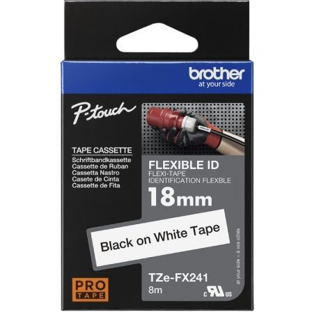 --Cinta Laminada Original Rotuladora Brother TZe-FX241/ Blanca-