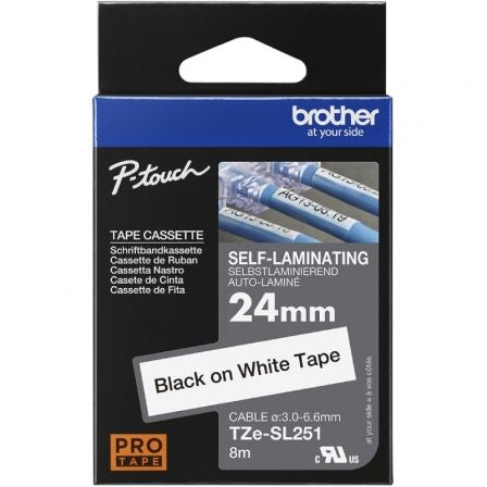 --Cinta Laminada Original Rotuladora Brother TZe-SL251/ Blanca-