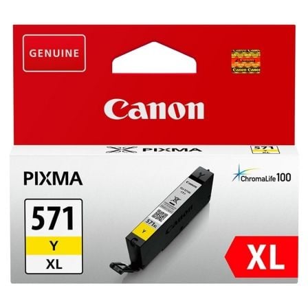 --Cartucho de Tinta Original Canon CLI-571YXL Alta Capacidad/ Amarillo-