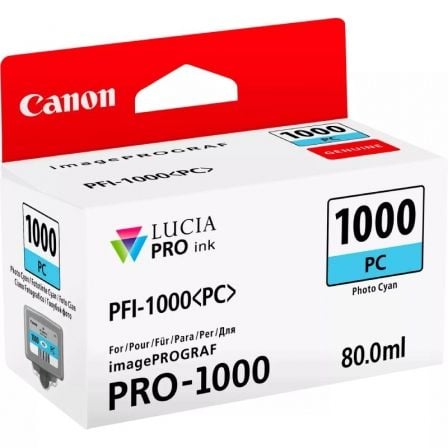 --Cartucho de Tinta Original Canon PFI-1000PC/ Cian Foto-