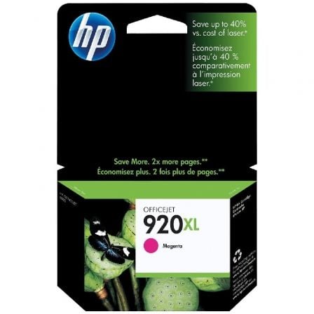 --Cartucho de Tinta Original HP nº920 XL Alta Capacidad/ Magenta-
