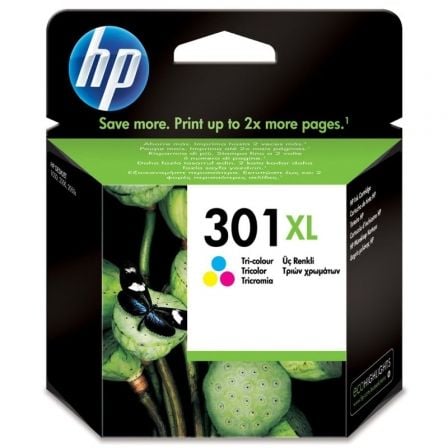 --Cartucho de Tinta Original HP nº301 XL Alta Capacidad/ Tricolor-