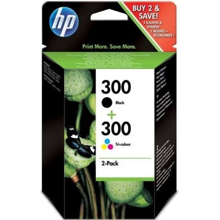 --Cartucho de Tinta Original HP nº300 Multipack/ Negro/ Tricolor-