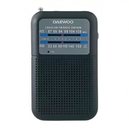 --Radio Portátil Daewoo DW1008/ Negra-