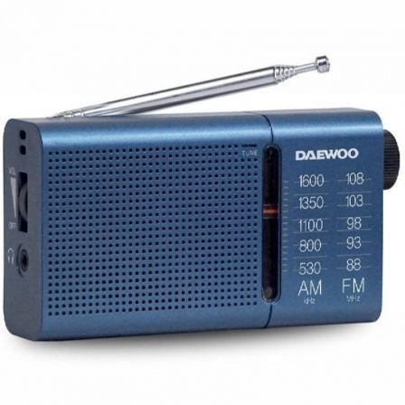 --Radio Portátil Daewoo DW1036/ a Pilas/ Azul-
