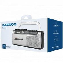 -1-Radio Cassete Daewoo DW1107/ con Cable/ a Pilas/ Negra y Plateada-1