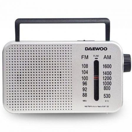 --Radio Portátil Daewoo DW1122/ Plata-