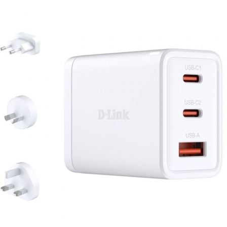 --Cargador de Pared GaN D-Link DCP-651/ 2xUSB Tipo-C/ 1xUSB/ 65W-