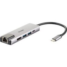 --Docking USB Tipo-C D-Link DUB-M520/ 2xUSB/ 1xUSB Tipo-C/ 1xHDMI 4K/ 1xRJ45/ 1xThunderbolt/ Gris-