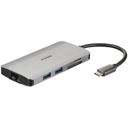 --Docking USB Tipo-C D-Link DUB-M810/ 3xUSB/ 1xUSB Tipo-C/ 1xThunderbolt/ 1xHDMI 4K/ 1xRJ45/ 1xLector tarjetas/ Gris-